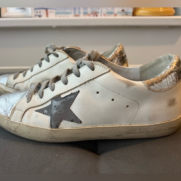 Golden Goose Superstar Sneakers - Silver & White - Picture 4 of 6
